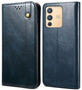 Cubix Flip Cover for Vivo V23 Pro 5G  Handmade Leather Wallet Case with Kickstand Card Slots Magnetic Closure for Vivo V23 Pro 5G (Navy Blue)