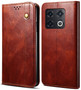 Cubix Flip Cover for OnePlus 10 Pro 5G  Handmade Leather Wallet Case with Kickstand Card Slots Magnetic Closure for OnePlus 10 Pro 5G (Brown)