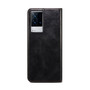 Cubix Flip Cover for IQOO 9 5G  Handmade Leather Wallet Case with Kickstand Card Slots Magnetic Closure for IQOO 9 5G (Black)