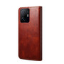 Cubix Flip Cover for Xiaomi 11T Pro 5G  Handmade Leather Wallet Case with Kickstand Card Slots Magnetic Closure for Xiaomi 11T Pro 5G (Brown)