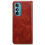 Cubix Flip Cover for Motorola Edge 30  Handmade Leather Wallet Case with Kickstand Card Slots Magnetic Closure for Motorola Edge 30 (Brown)