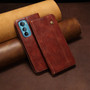 Cubix Flip Cover for Motorola Edge 30  Handmade Leather Wallet Case with Kickstand Card Slots Magnetic Closure for Motorola Edge 30 (Brown)