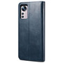 Cubix Flip Cover for Xiaomi 12 Pro  Handmade Leather Wallet Case with Kickstand Card Slots Magnetic Closure for Xiaomi 12 Pro (Navy Blue)