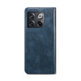 Cubix Flip Cover for OnePlus 10T  Handmade Leather Wallet Case with Kickstand Card Slots Magnetic Closure for OnePlus 10T (Navy Blue)