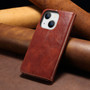 Cubix Flip Cover for Apple iPhone 14 Plus  Handmade Leather Wallet Case with Kickstand Card Slots Magnetic Closure for Apple iPhone 14 Plus (Brown)