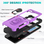 Cubix Mystery Case for Samsung Galaxy Z Flip 5 Military Grade Shockproof with Metal Ring Kickstand for Samsung Galaxy Z Flip 5 Phone Case - Purple
