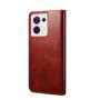 Cubix Flip Cover for Oppo Reno 8  Handmade Leather Wallet Case with Kickstand Card Slots Magnetic Closure for Oppo Reno 8 (Brown)