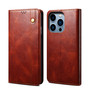Cubix Flip Cover for Apple iPhone 14 Pro  Handmade Leather Wallet Case with Kickstand Card Slots Magnetic Closure for Apple iPhone 14 Pro (Brown)