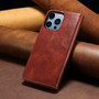 Cubix Flip Cover for Apple iPhone 14 Pro Max  Handmade Leather Wallet Case with Kickstand Card Slots Magnetic Closure for Apple iPhone 14 Pro Max (Brown)