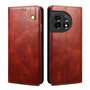 Cubix Flip Cover for OnePlus 11  Handmade Leather Wallet Case with Kickstand Card Slots Magnetic Closure for OnePlus 11 (Brown)