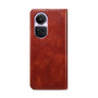 Cubix Flip Cover for Oppo Reno 10 Pro  Handmade Leather Wallet Case with Kickstand Card Slots Magnetic Closure for Oppo Reno 10 Pro (Brown)