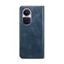 Cubix Flip Cover for Oppo Reno 10 Pro  Handmade Leather Wallet Case with Kickstand Card Slots Magnetic Closure for Oppo Reno 10 Pro (Navy Blue)