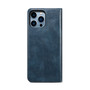 Cubix Flip Cover for Apple iPhone 15 Pro Max  Handmade Leather Wallet Case with Kickstand Card Slots Magnetic Closure for Apple iPhone 15 Pro Max (Navy Blue)