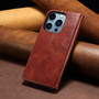 Cubix Flip Cover for Apple iPhone 15 Pro  Handmade Leather Wallet Case with Kickstand Card Slots Magnetic Closure for Apple iPhone 15 Pro (Brown)