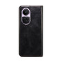 Cubix Flip Cover for Oppo Reno 10  Handmade Leather Wallet Case with Kickstand Card Slots Magnetic Closure for Oppo Reno 10 (Black)