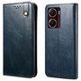 Cubix Flip Cover for vivo V29e  Handmade Leather Wallet Case with Kickstand Card Slots Magnetic Closure for vivo V29e (Navy Blue)