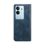 Cubix Flip Cover for vivo V29 / vivo V29 Pro  Handmade Leather Wallet Case with Kickstand Card Slots Magnetic Closure for vivo V29 / vivo V29 Pro (Navy Blue)