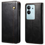 Cubix Flip Cover for vivo V29 Pro  Handmade Leather Wallet Case with Kickstand Card Slots Magnetic Closure for vivo V29 Pro (Black)