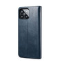 Cubix Flip Cover for Xiaomi 14  Handmade Leather Wallet Case with Kickstand Card Slots Magnetic Closure for Xiaomi 14 (Navy Blue)