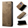 Cubix Denim Flip Cover for Vivo X100 Pro Case Premium Luxury Slim Wallet Folio Case Magnetic Closure Flip Cover with Stand and Credit Card Slot (Khaki)