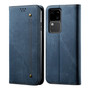 Cubix Denim Flip Cover for Vivo V30 Case Premium Luxury Slim Wallet Folio Case Magnetic Closure Flip Cover with Stand and Credit Card Slot (Blue)
