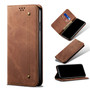 Cubix Denim Flip Cover for OnePlus Nord CE4 Case Premium Luxury Slim Wallet Folio Case Magnetic Closure Flip Cover with Stand and Credit Card Slot (Brown)