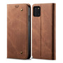 Cubix Denim Flip Cover for Samsung Galaxy Note 10 Lite Case Premium Luxury Slim Wallet Folio Case Magnetic Closure Flip Cover with Stand and Credit Card Slot (Brown)