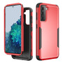 Cubix Capsule Back Cover For Samsung Galaxy S21 Plus Shockproof Dust Drop Proof 3-Layer Full Body Protection Rugged Heavy Duty Durable Cover Case (Red)