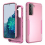 Cubix Capsule Back Cover For Samsung Galaxy S21 Shockproof Dust Drop Proof 3-Layer Full Body Protection Rugged Heavy Duty Durable Cover Case (Pink)