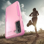 Cubix Capsule Back Cover For Samsung Galaxy S21 Shockproof Dust Drop Proof 3-Layer Full Body Protection Rugged Heavy Duty Durable Cover Case (Pink)