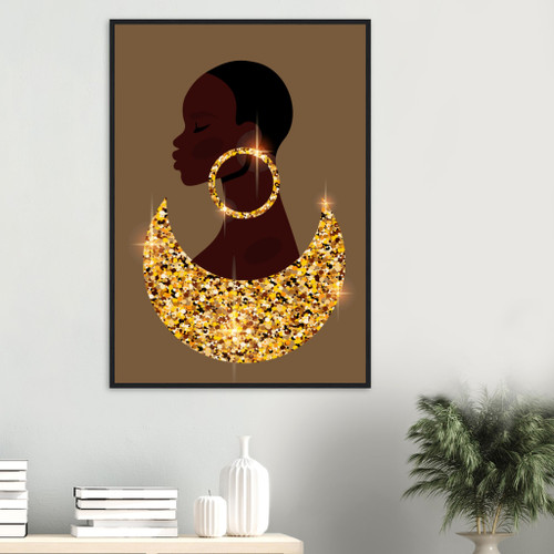 Portrait Wall Art - African Gold Moon - Framed Art Print