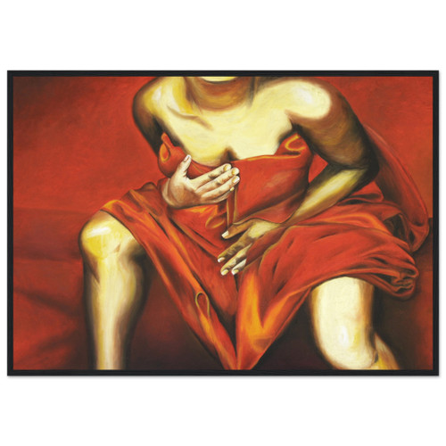 Feminine Wall Art - Red Robed Woman - Framed Art Print