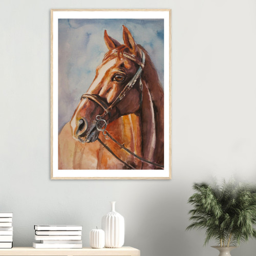 Animal Wall Art - Horse Glance - Framed Art Print