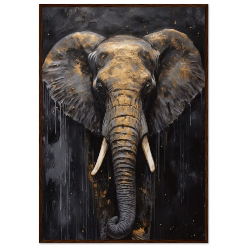 Animal Wall Art - Elephant Frown - Framed Art Print