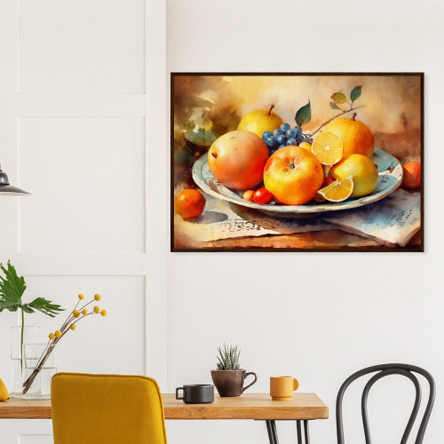 Food & Beverage Wall Art -Mixed Bowl Tangerine- Framed Art Print