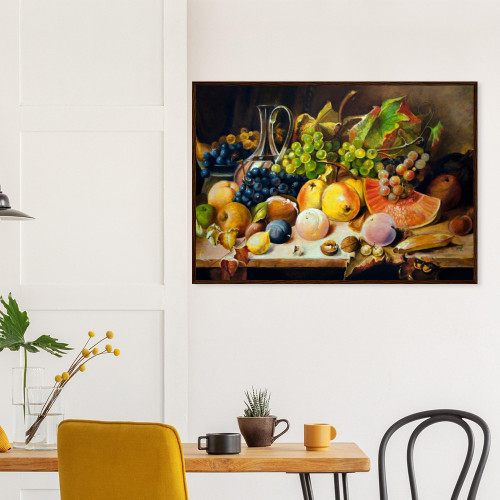 Food & Beverage Wall Art -Mixed Bowl Grapes - Framed Art Print