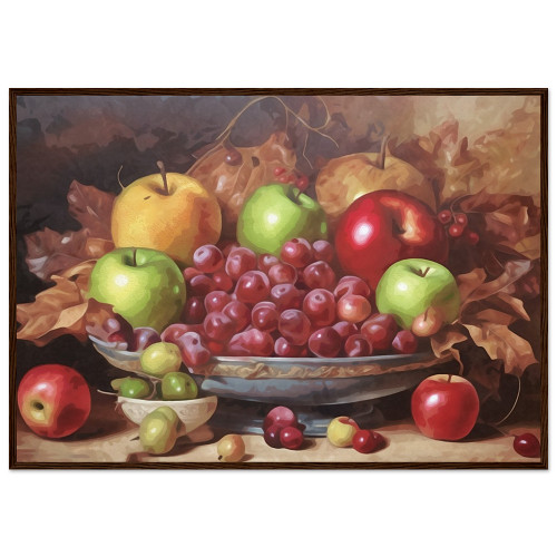 Food & Beverage Wall Art - Grapes and Apples - Framed Art Print