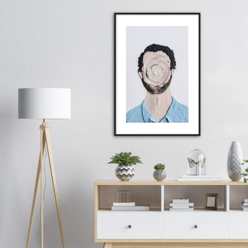 Portrait Wall Art - Faceless Man - Framed Art Print