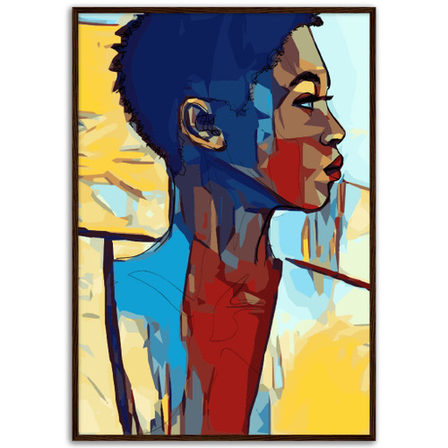 Portrait Wall Art – Watercolour African Woman - Framed Art Print