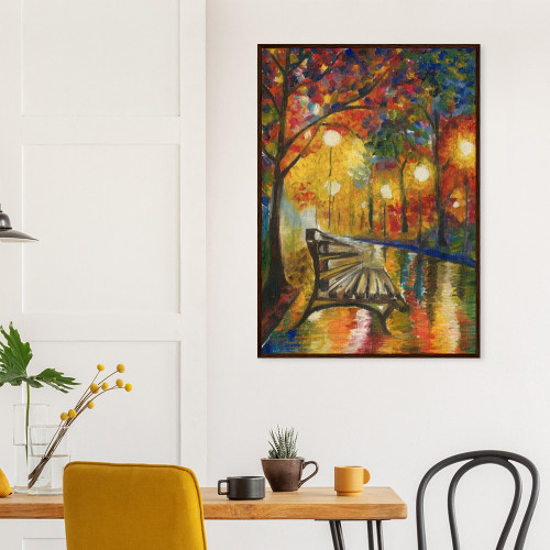 Landscape Wall Art - Colourful Rain - Framed Art Print .