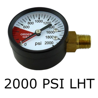 Regulator Gauge - 2000 PSI Side Mount with 1/4" MPT - LHT