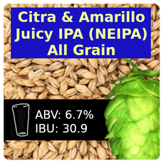 Citra & Amarillo Juicy IPA (NEIPA) All Grain Recipe Kit