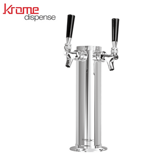 Krome Brand 3" Stainless Draft Tower with 2 Faucets