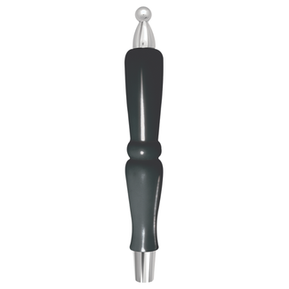 Pub Style Black Tap Handle with Silver Fittings - 8.5" Tall