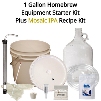 1 Gallon Homebrew Starter Kit Plus Mosaic IPA Recipe