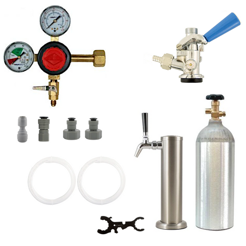 Kegerator Conversion Kit with 1 Faucet Tower, Sankey Coupler, & Duotight Fittings