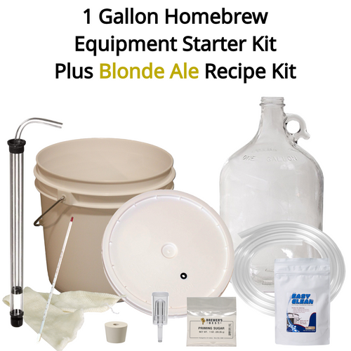 1 Gallon Homebrew Starter Kit Plus Blonde Ale Recipe