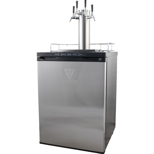 4 Tap Komos Kegerator with 4 Stainless Steel Intertap Faucets