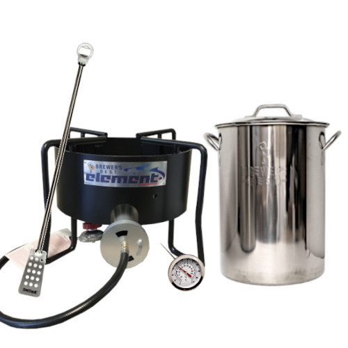 Homebrew Brewing Starter Kit with Element Burner & 8 Gallon Pot