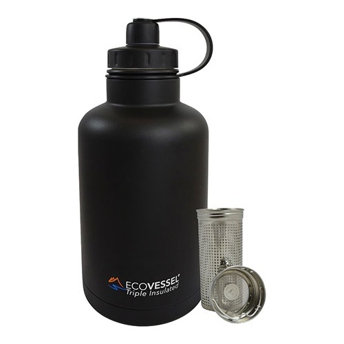 Triple Insulated Stainless Steel 64 oz Black Growler